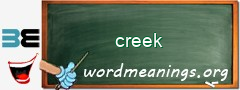 WordMeaning blackboard for creek